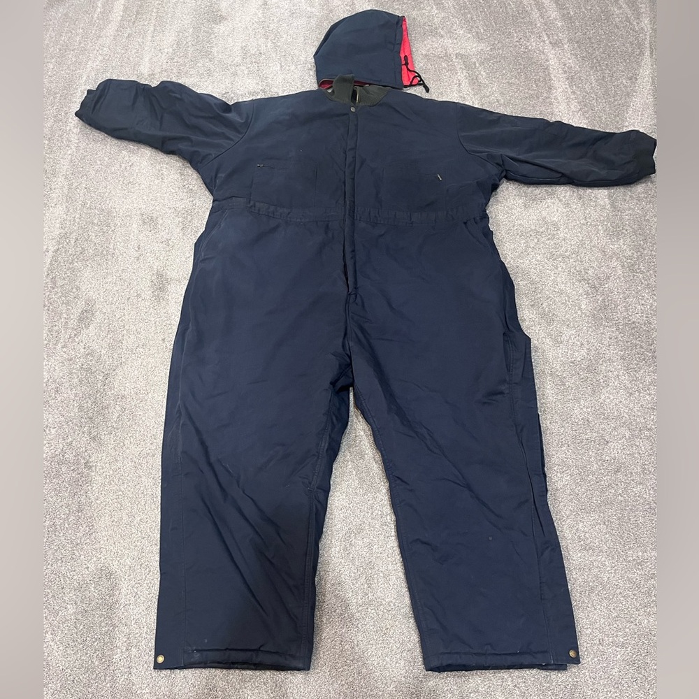 Men's Navy Insulated Coveralls Work Suit - Size 5XL - Picture 8 of 16